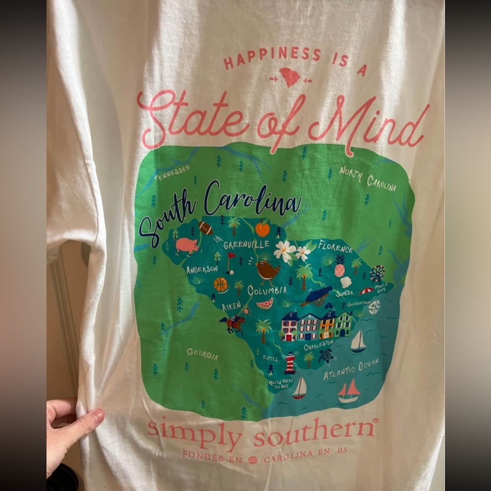 Simply southern South Carolina state of mind shirt NWT